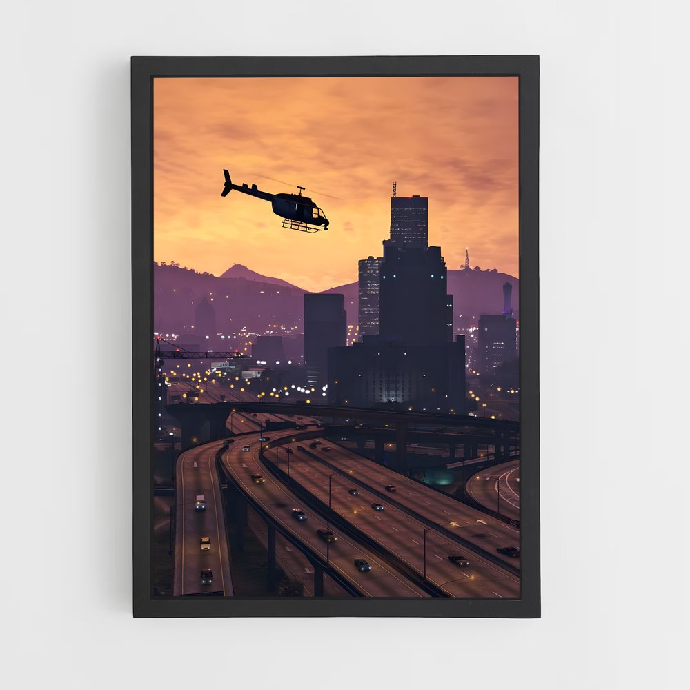 Poster Night in Los Santos – affiche GTA V (vue 2)